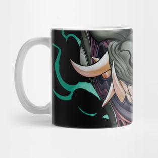 Japanese Black Dragon Yokai Mask Mug